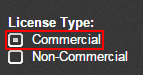 Commercialを選択