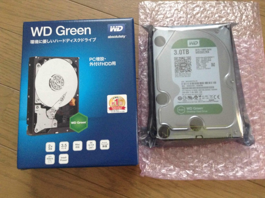 WD 内蔵HDD Green 3TB 3.5inch SATA3.0（SATA 6 Gb/s） 64MB Inteilipower 2年保証 WD30EZRX-1TBP
