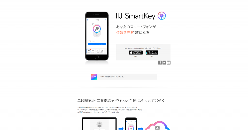 IIJ SmartKey｜スライド認証・ワンタイムパスワード管理