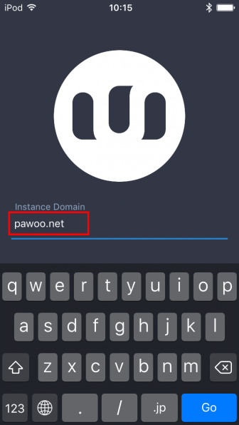 Mastodon-iOS 追加するインスタンスのドメインを入力