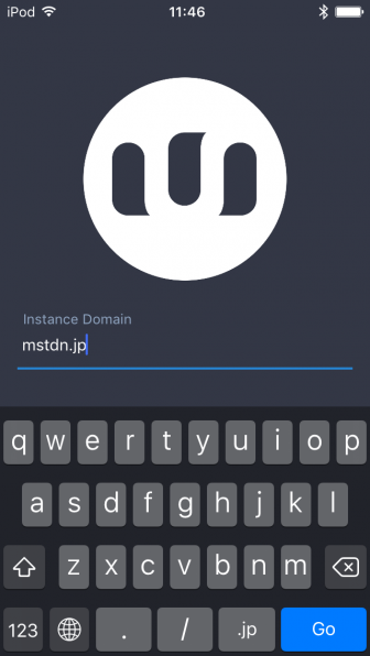 mastdon-iOS インスタンスドメインを入力