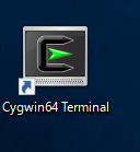 Cygwin デスクトップにあるショートカットをクリック